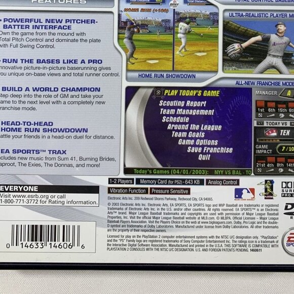 PlayStation 2 MVP Baseball 2003 Complete with Manual Tested Rated Everyone MLB - Picture 5 of 5